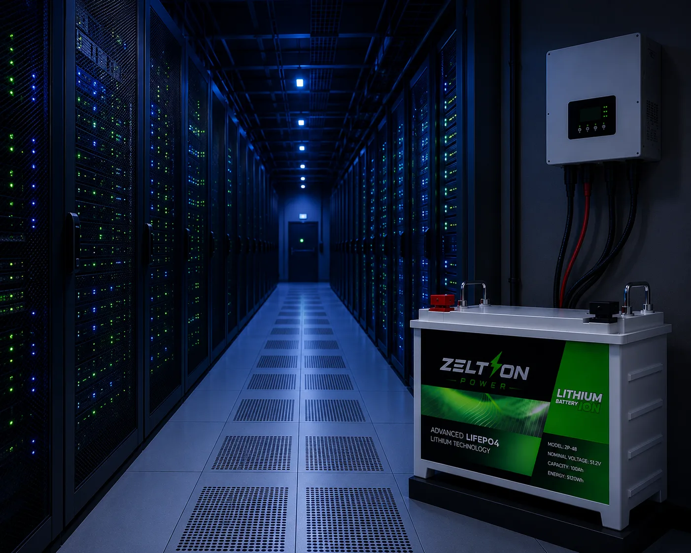 ZEL 12100, 120V · 100Ah LiFePO4 lithium battery
