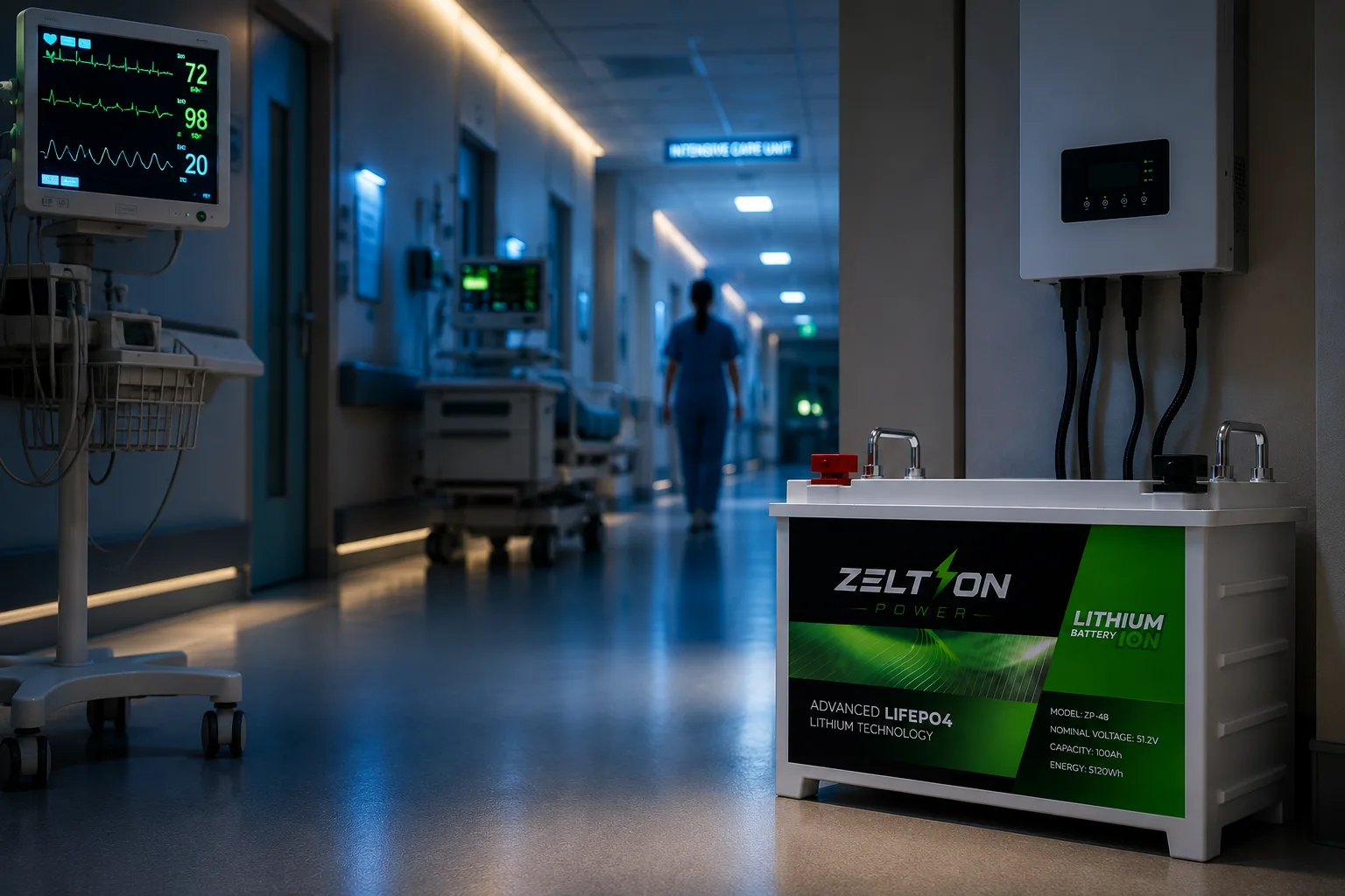 Hospitals & Healthcare: Zeltron Power lithium battery backup