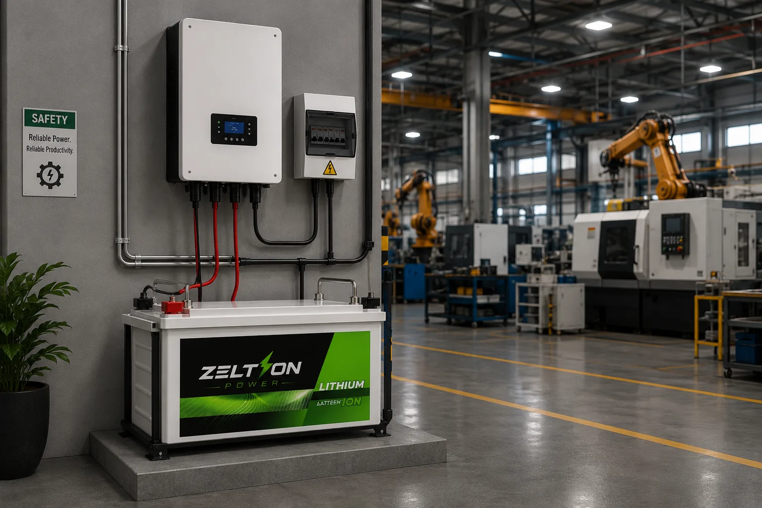 Industrial Backup: Zeltron Power lithium battery solution